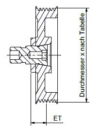 Pulley Ø100 mm ET 12.5 mm